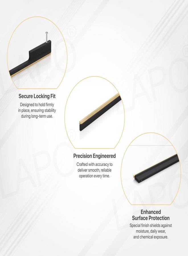 LAPO 24 Inch Aluminium Drawer & Cabinet Handles for Kitchen, Long Black PVD Gold Pull Handles for Wardrobe, Cupboard & Pooja Mandir (Black PVD Gold Finish, 24 Inch, Pack of 2) - Image 4